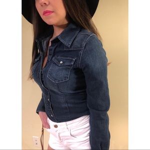 Express denim button down